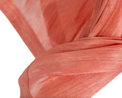 Bespoke coral silk abaca racing fascinator by Fillies Collection