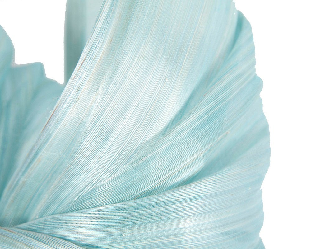 Bespoke light blue silk abaca racing fascinator by Fillies Collection