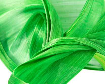 Bespoke lime silk abaca racing fascinator by Fillies Collection