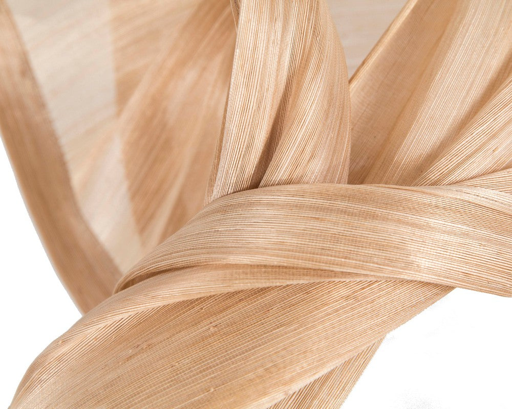 Bespoke nude silk abaca racing fascinator by Fillies Collection