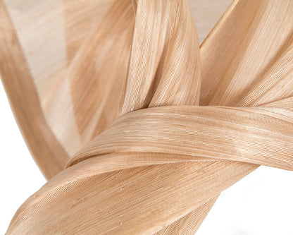 Bespoke nude silk abaca racing fascinator by Fillies Collection