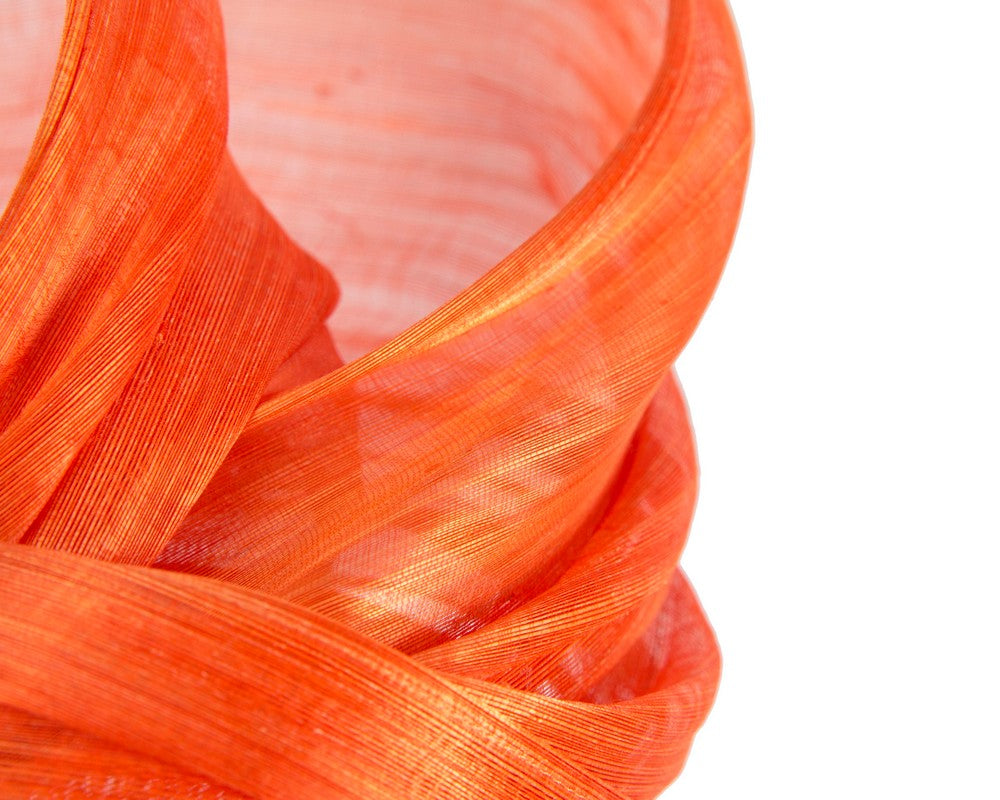 Bespoke orange silk abaca racing fascinator by Fillies Collection