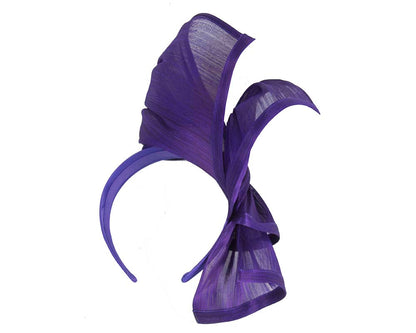 Bespoke purple silk abaca racing fascinator by Fillies Collection