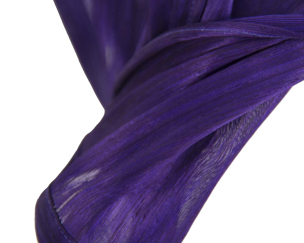 Bespoke purple silk abaca racing fascinator by Fillies Collection