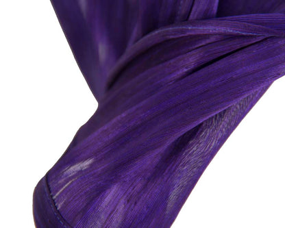 Bespoke purple silk abaca racing fascinator by Fillies Collection