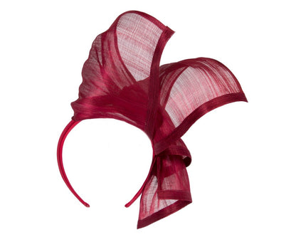 Bespoke wine silk abaca racing fascinator by Fillies Collection-3