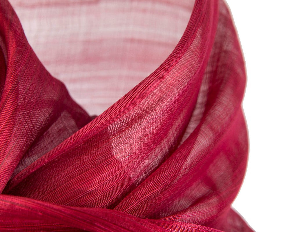 Bespoke wine silk abaca racing fascinator by Fillies Collection-2