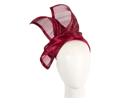 Bespoke wine silk abaca racing fascinator by Fillies Collection-0