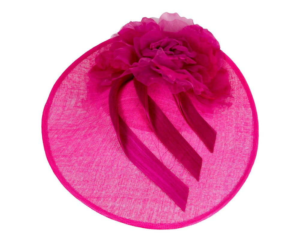 Large fuchsia plate racing fascinator by Fillies Collection-2