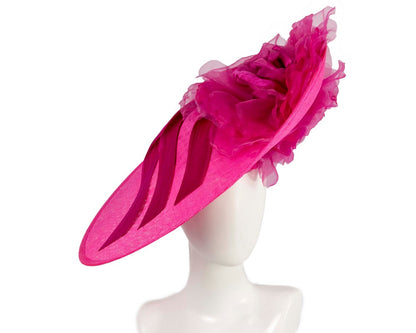 Large fuchsia plate racing fascinator by Fillies Collection-0