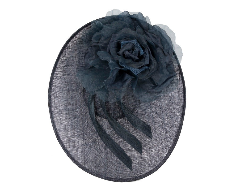 Large navy plate racing fascinator by Fillies Collection-2