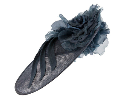 Large navy plate racing fascinator by Fillies Collection-1