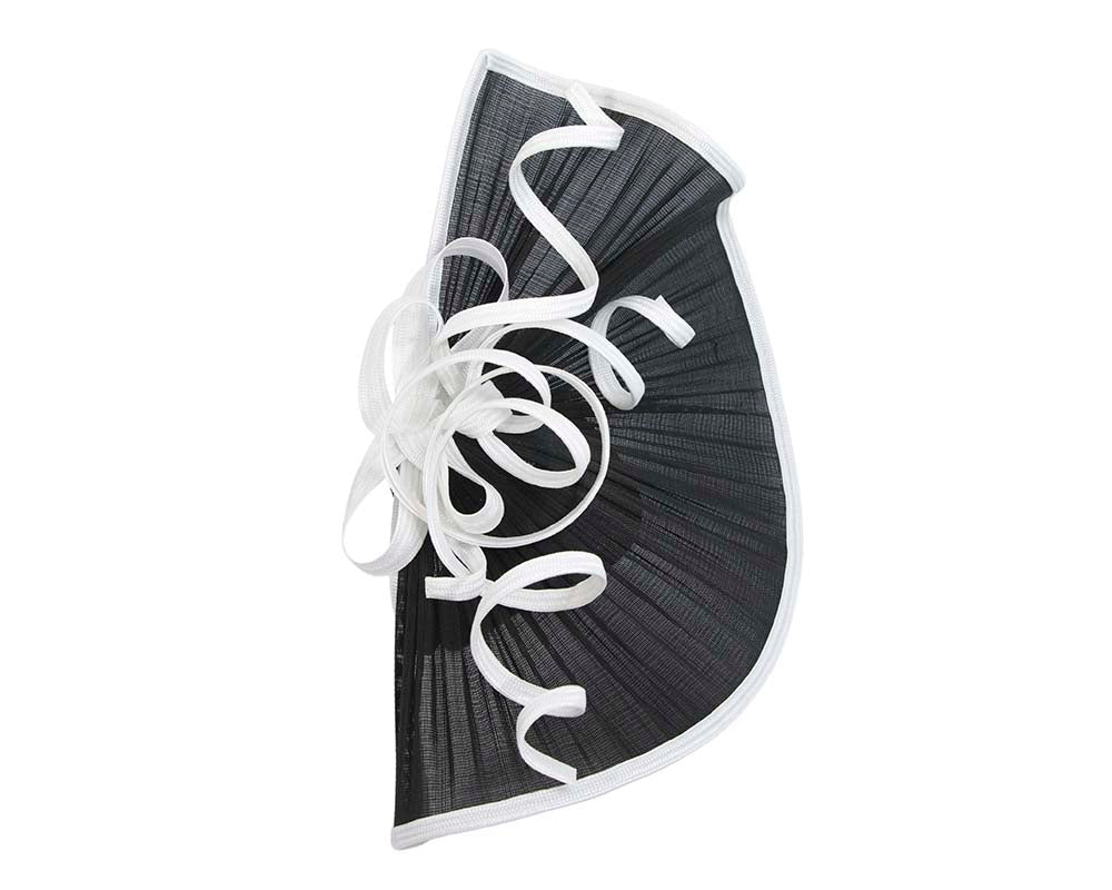 Large black & white jinsin racing fascinator by Fillies Collection-4