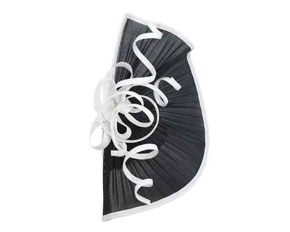 Large black & white jinsin racing fascinator by Fillies Collection-4