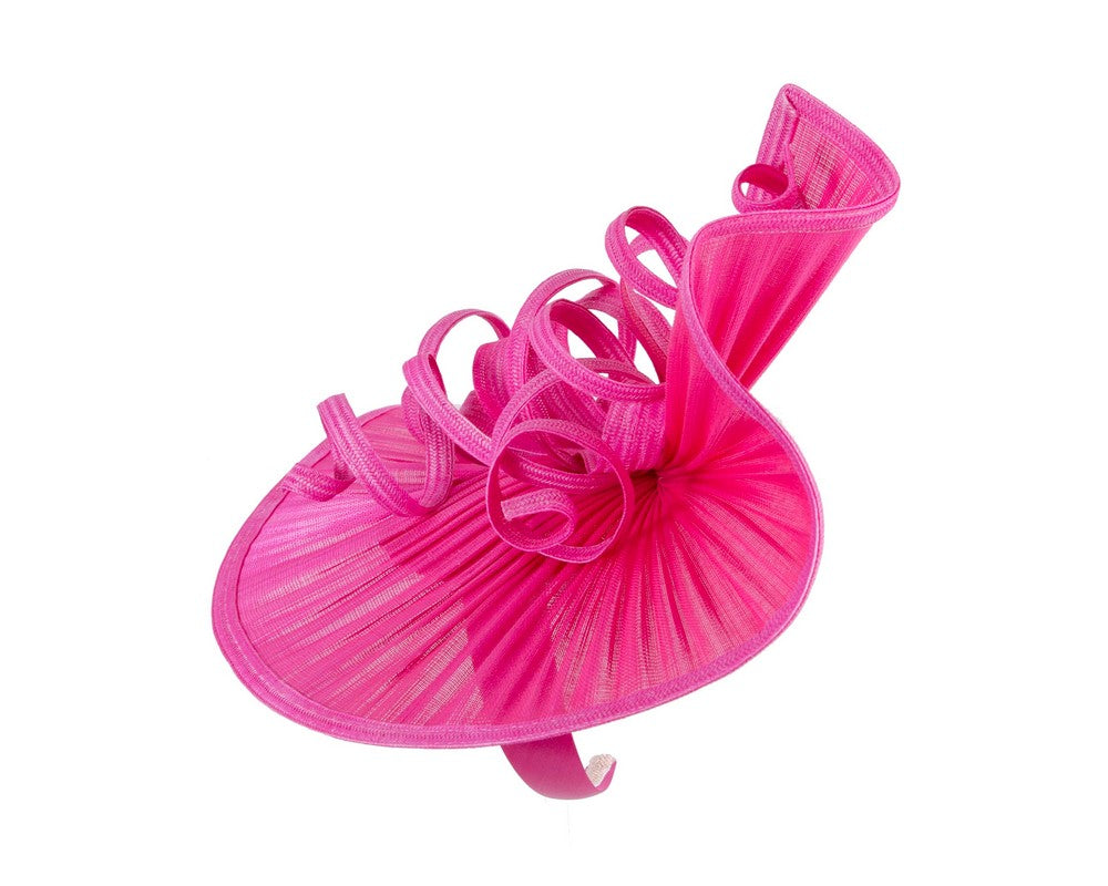 Large fuchsia jinsin racing fascinator by Fillies Collection-2