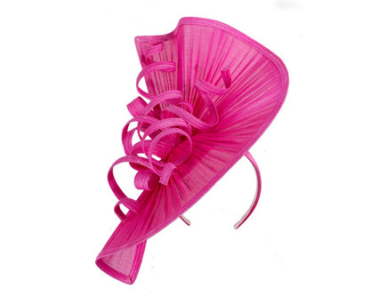 Large fuchsia jinsin racing fascinator by Fillies Collection-1