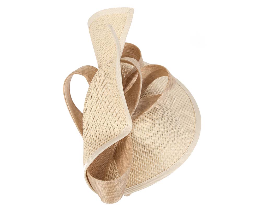 Large nude Fillies Collection racing fascinator with bow-3