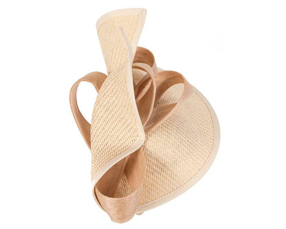 Large nude Fillies Collection racing fascinator with bow-3