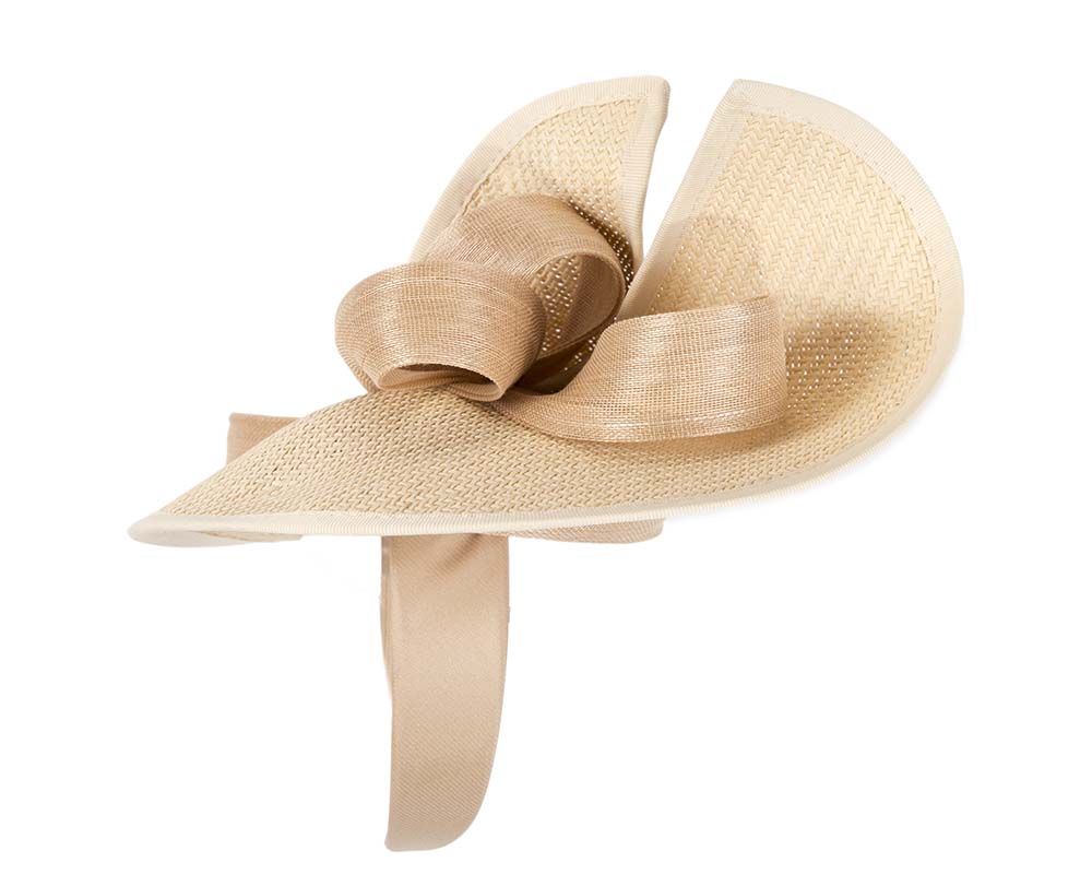 Large nude Fillies Collection racing fascinator with bow-2