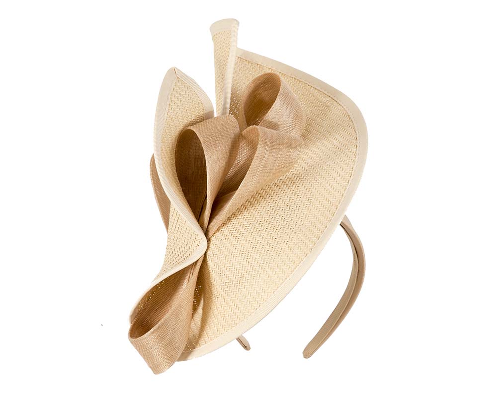 Large nude Fillies Collection racing fascinator with bow-1