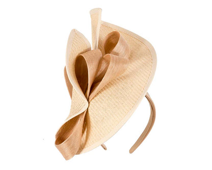 Large nude Fillies Collection racing fascinator with bow-1