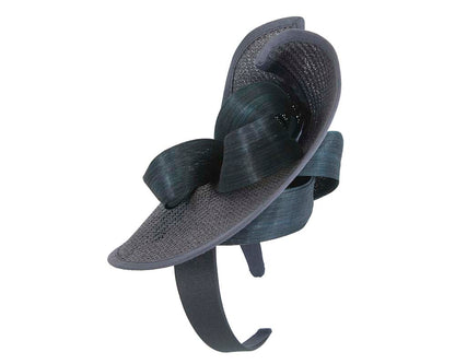 Large navy Fillies Collection racing fascinator with bow-2