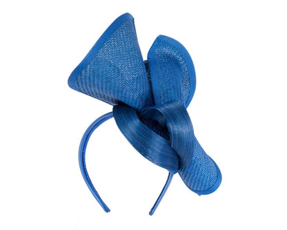 Large royal blue Fillies Collection racing fascinator with bow-5