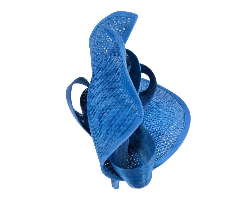 Large royal blue Fillies Collection racing fascinator with bow-3