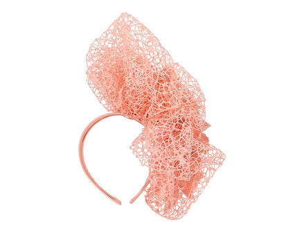 Staggering peach pink racing fascinator by Fillies Collection-3