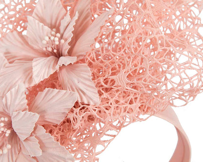Staggering peach pink racing fascinator by Fillies Collection-2