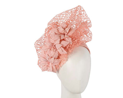 Staggering peach pink racing fascinator by Fillies Collection-0