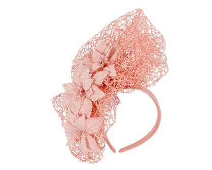Staggering peach pink racing fascinator by Fillies Collection-1