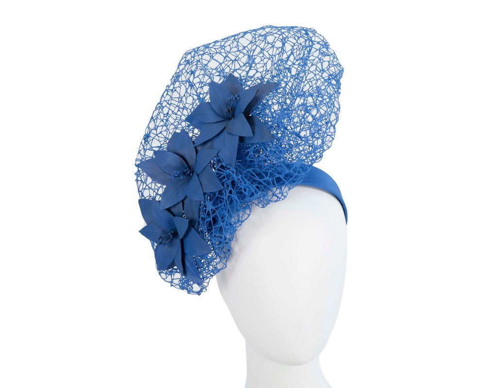 Staggering royal blue racing fascinator by Fillies Collection-0