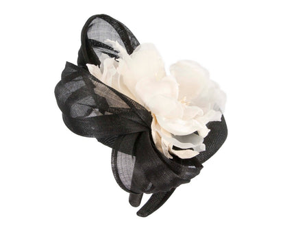 Astonishing black & cream pillbox racing fascinator by Fillies Collection