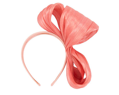 Exclusive coral silk abaca bow by Fillies Collection-3