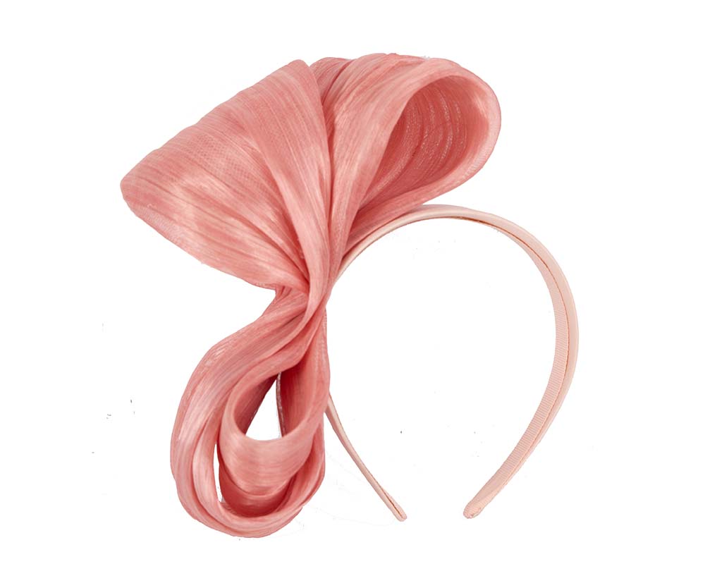 Exclusive coral silk abaca bow by Fillies Collection-1