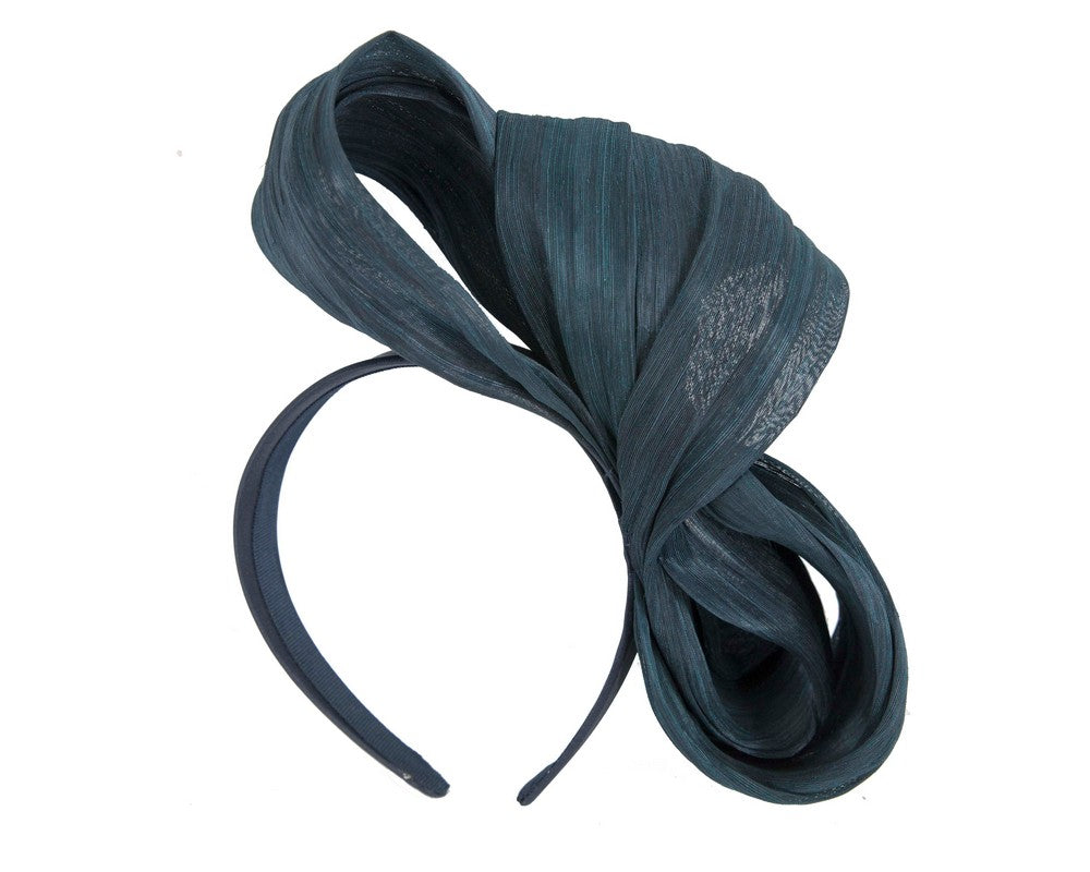 Exclusive navy silk abaca bow by Fillies Collection-3