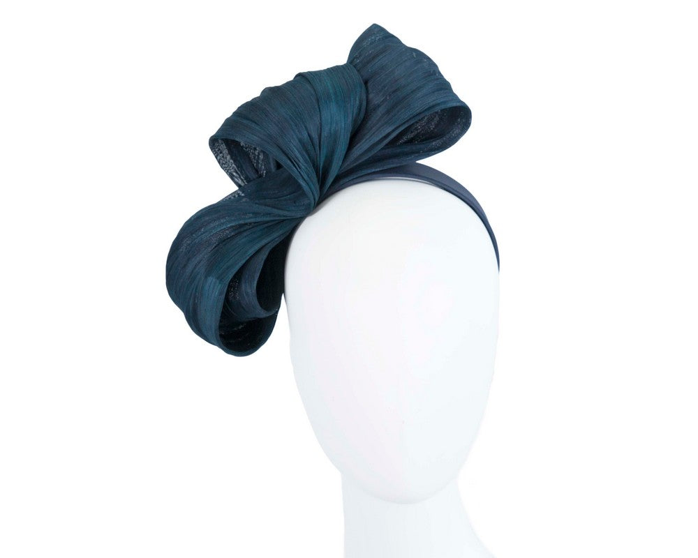 Exclusive navy silk abaca bow by Fillies Collection-0