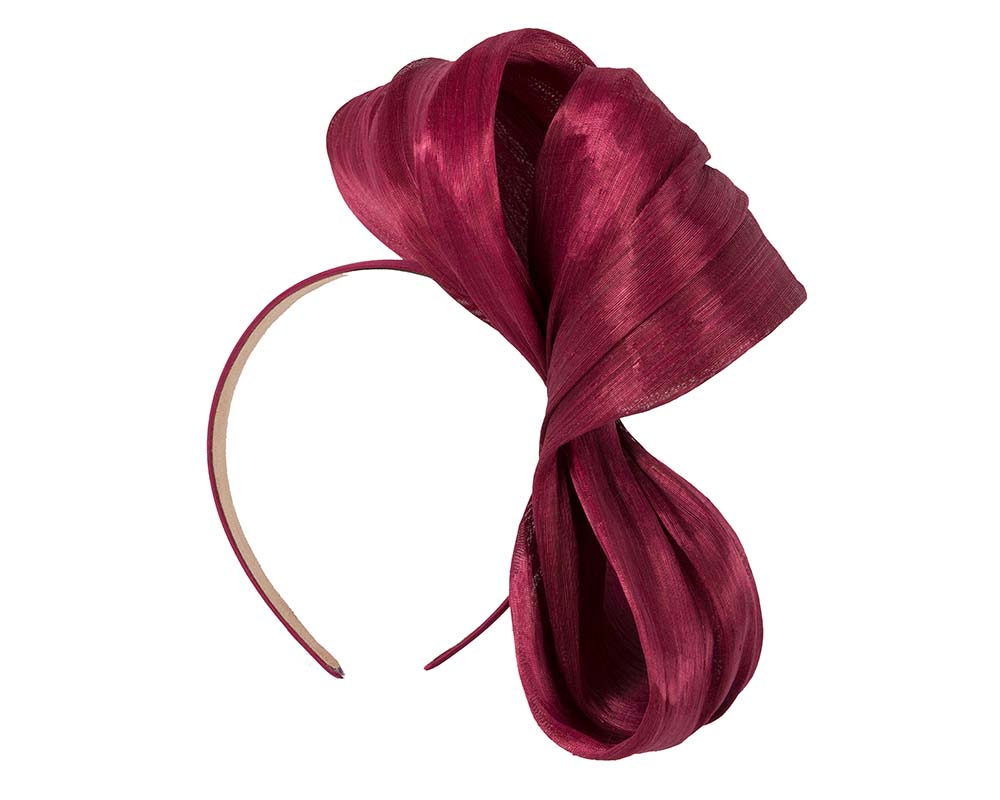 Exclusive burgundy wine silk abaca bow by Fillies Collection-3