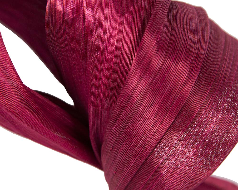 Exclusive burgundy wine silk abaca bow by Fillies Collection-2