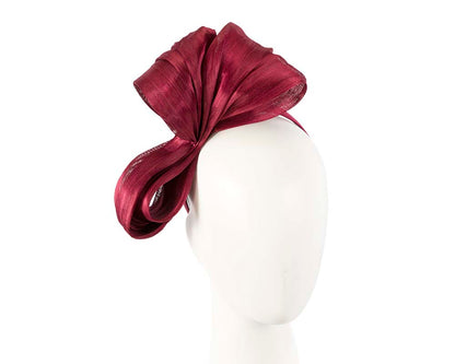 Exclusive burgundy wine silk abaca bow by Fillies Collection-0