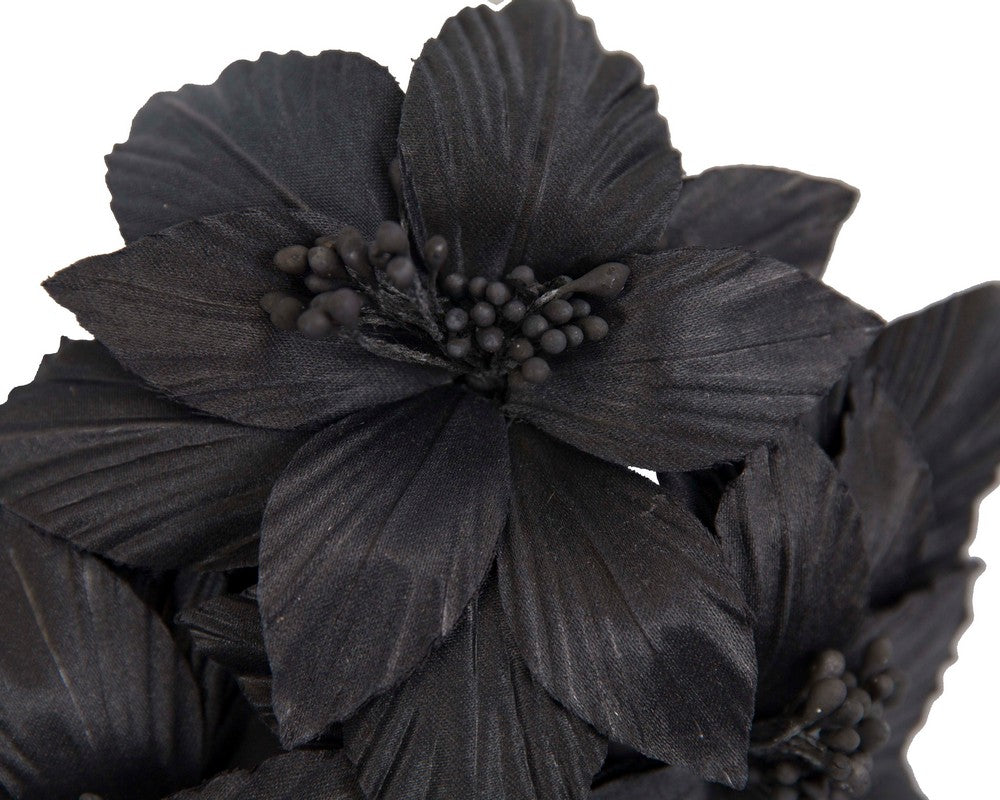 Black sculptured flower headband fascinator by Fillies Collection