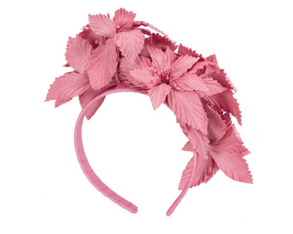 Dusty pink sculptured flower headband fascinator by Fillies Collection