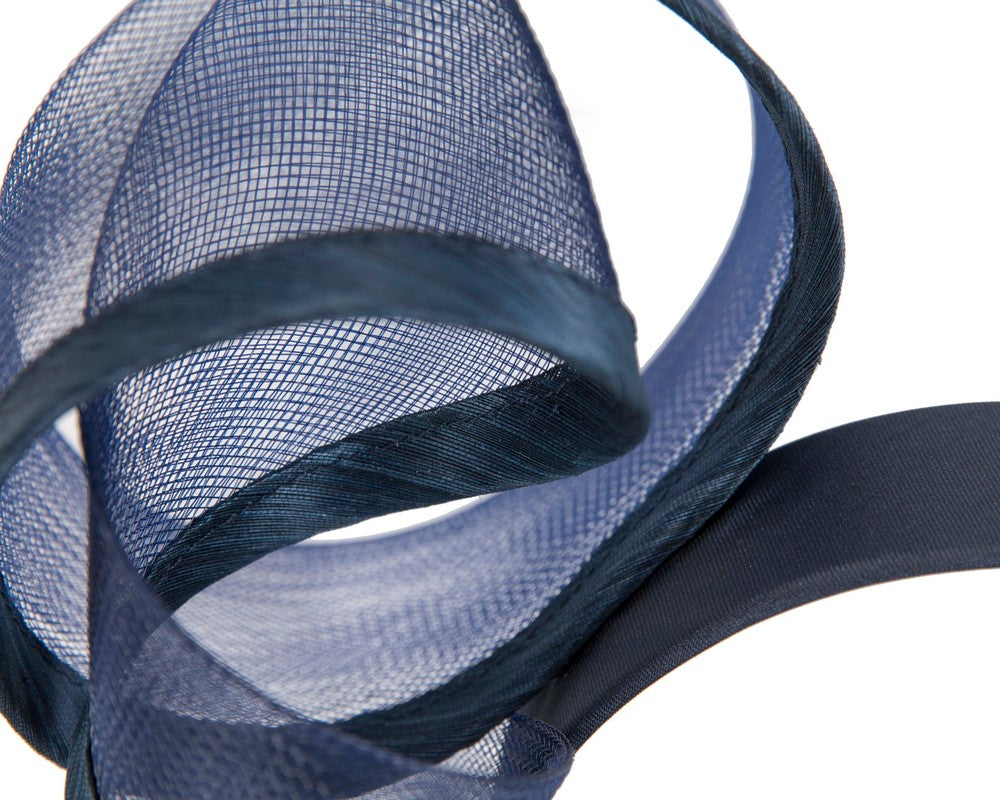 Sculptured navy racing fascinator by Fillies Collection-2