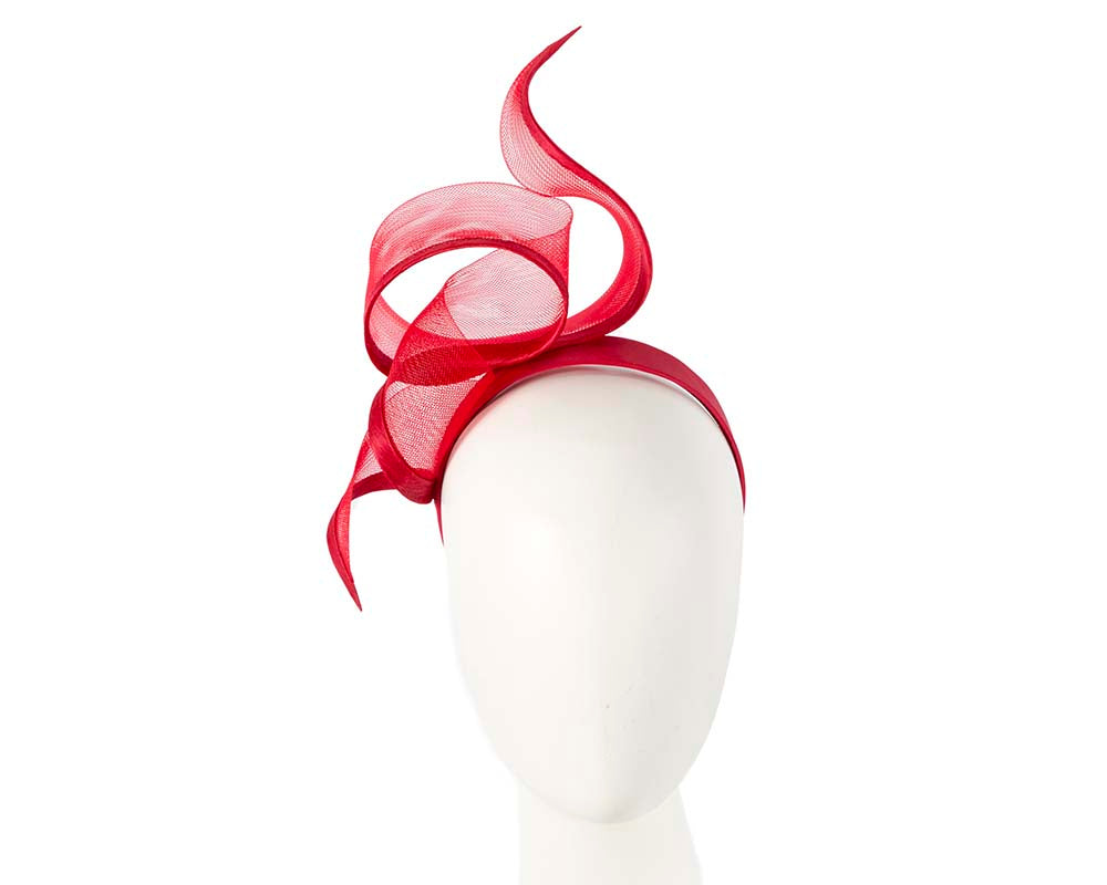Sculptured red racing fascinator by Fillies Collection-0
