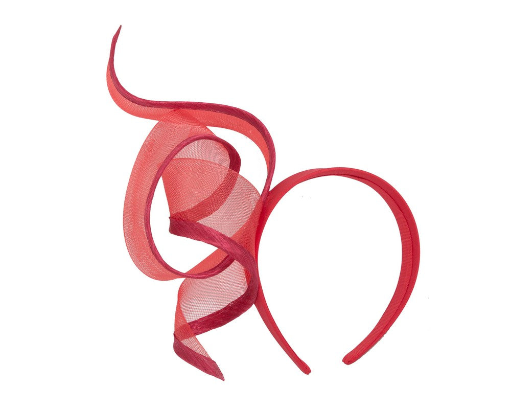 Sculptured red racing fascinator by Fillies Collection-1