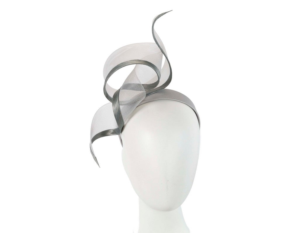Sculptured silver racing fascinator by Fillies Collection-0