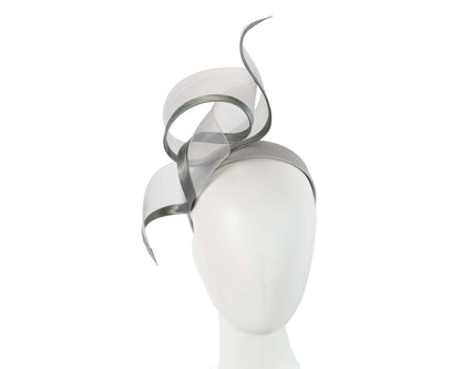 Sculptured silver racing fascinator by Fillies Collection-0