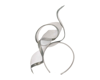 Sculptured silver racing fascinator by Fillies Collection-1