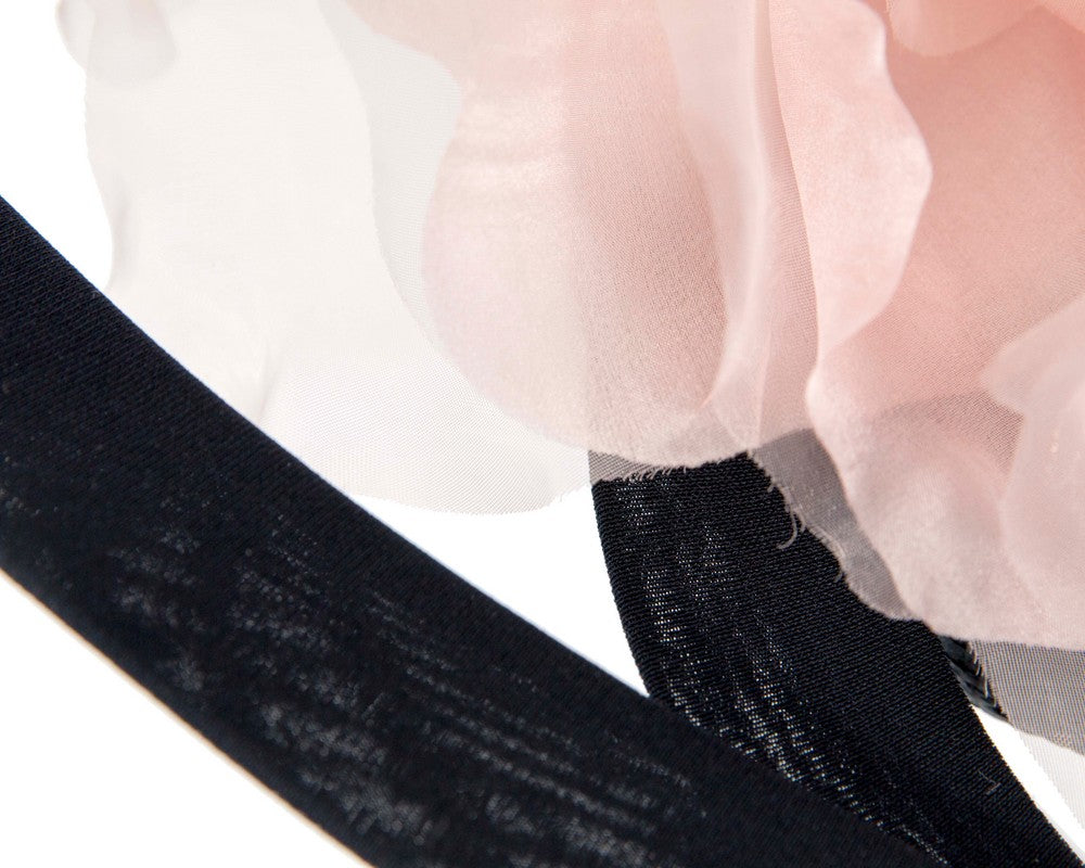 Bespoke large navy and pink racing fascinator by Fillies Collection
